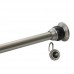 Brushed Nickel and Black Adjustable Tension 42" - 72" Geometric End Shower Curtain Rod with Hooks - B0713YZWYW